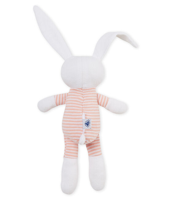 Doudou coniglietto bebè in jersey rosa ROSAKO/bianco MARSHMALLOW