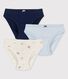 Confezione da 3 slip a fiori bambina in cotone biologico