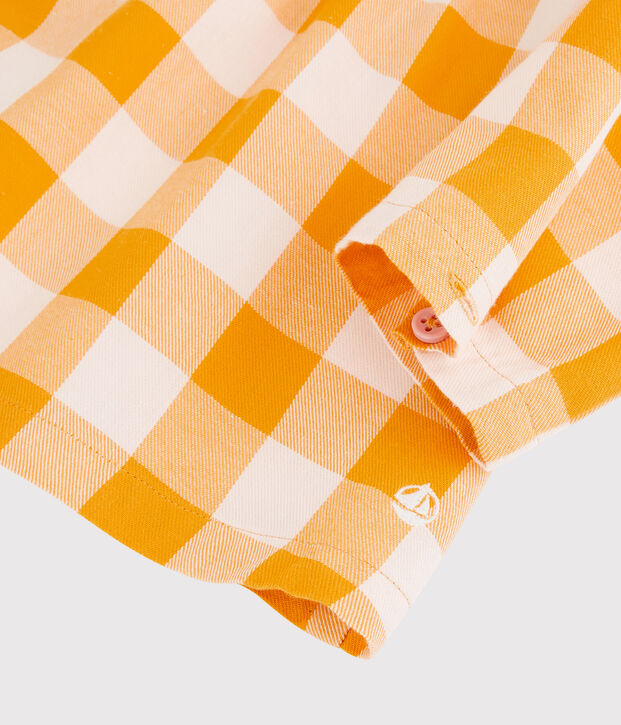 Blusa in flanella beb&egrave;. giallo/rosa