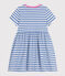 Abito a maniche corte in cotone a righe bambina GAULOISE/ MARSHMALLOW