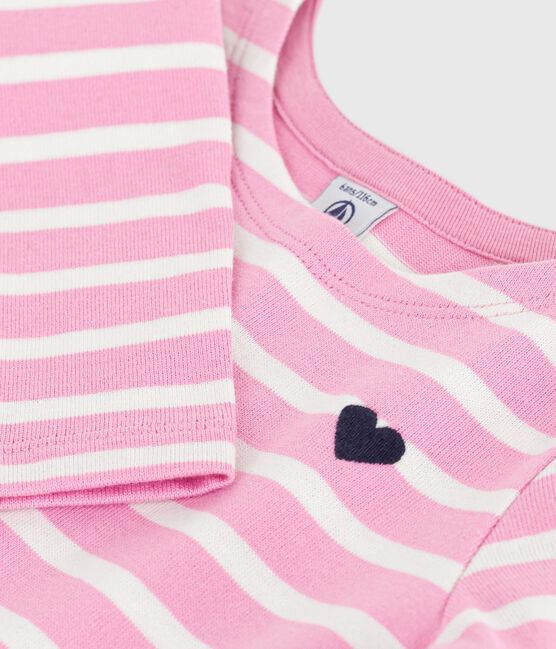 Abito a maniche lunghe in cotone bambina rosa BOUDOIR/ MILK