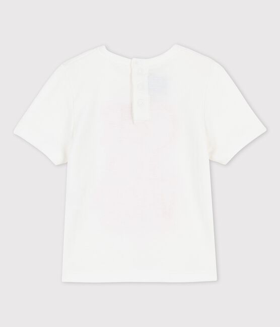T-shirt bebè a maniche corte in cotone biologico con motivo bianco MARSHMALLOW