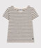 T-shirt a righe in jersey fiammato bambina bianco AVALANCHE/blu SMOKING