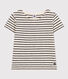 T-shirt a righe in jersey fiammato bambina