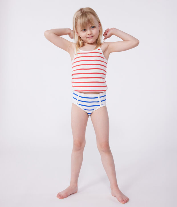 Set di 2 canotte in cotone a righe bambino multicolore