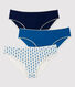 Confezione da 3 slip ragazza a fiori in cotone biologico e elastan