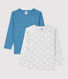 Cofezione da 2 t-shirt bambino a maniche lunghe fantasia stellata in cotone