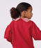 Felpa con colletto in cotone tinta unita bambina rosso