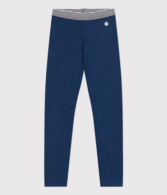Jeggings in tessuto felpato effetto denim bambina blu MEDIEVAL/beige ECRU