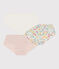 Confezione da 3 shorty bambina in cotone a fiori variante 1