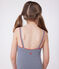 Costume da bagno intero a righe bambina blu MEDIEVAL/bianco MARSHMALLOW