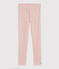 Leggings millerighe in lana e cotone rosa CHARME/bianco MARSHMALLOW