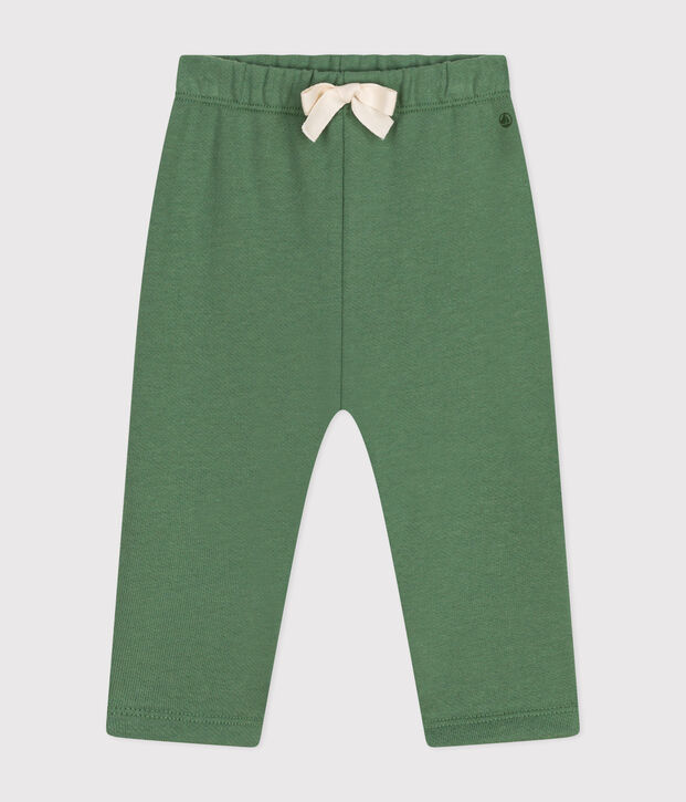 Joggers in cotone tinta unita neonato verde