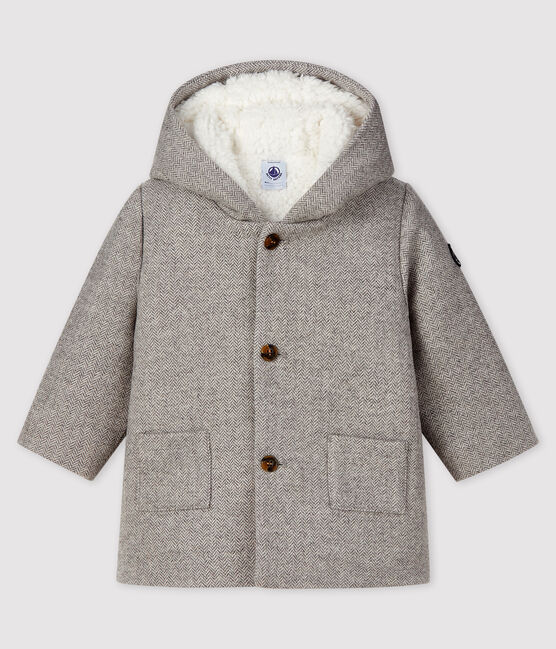 Cappotto bebè maschio in lana grigio GRIS CHINE