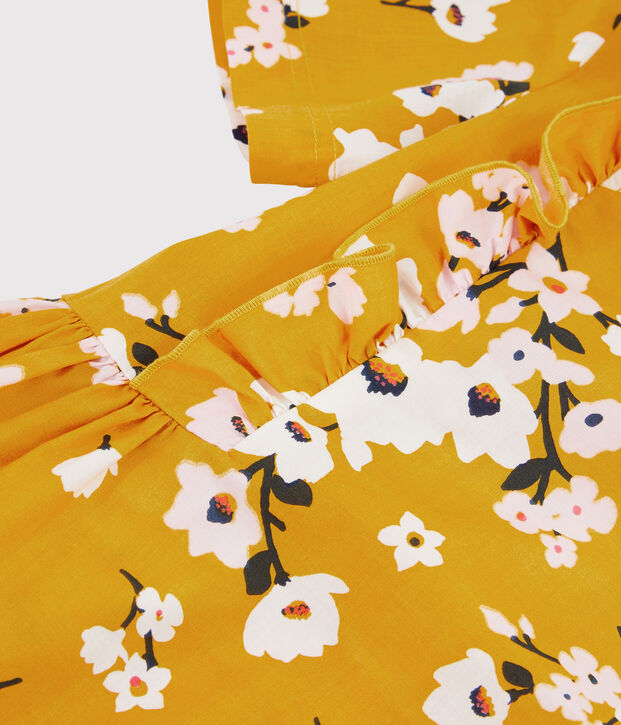 Abito manica corta bambina giallo/multicolore