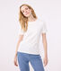 T-shirt Iconica a maniche corte a coste tinta unita donna