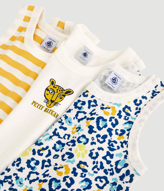 Confezione da 3 canottiere bambino fantasia pantere in cotone variante 1