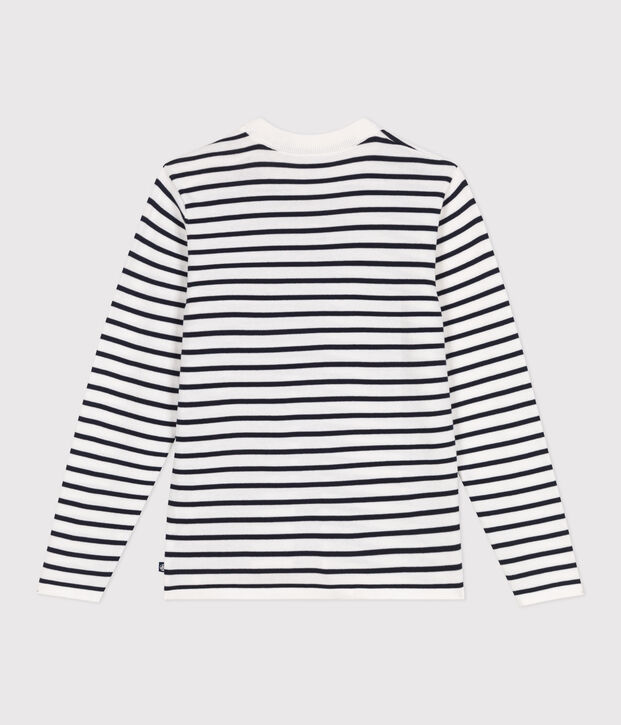 Pullover marinaro in cotone a righe donna bianco/blu