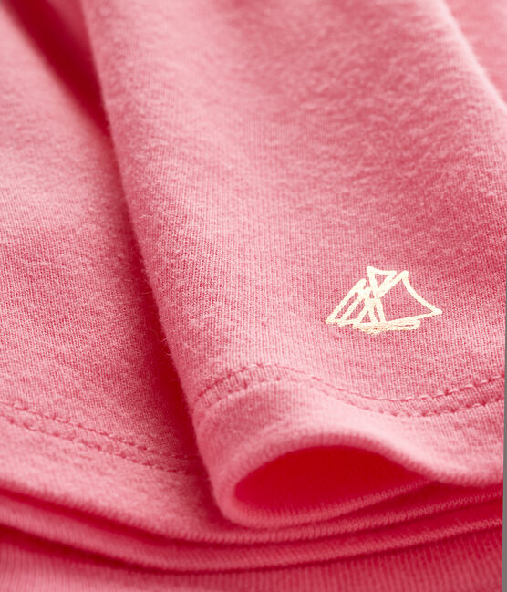 Blusa manica corta bebè femmina a tinta unita. rosa CUPCAKE