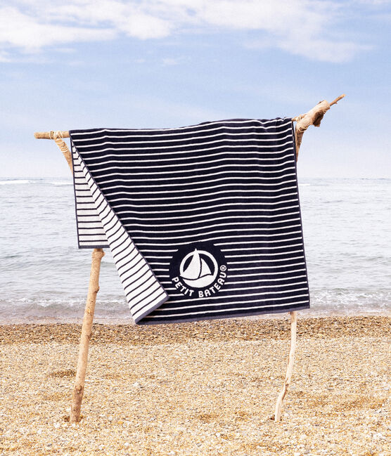 Telo mare blu SMOKING/bianco MARSHMALLOW