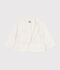 Cardigan in cotone con motivo a cuori neonata bianco