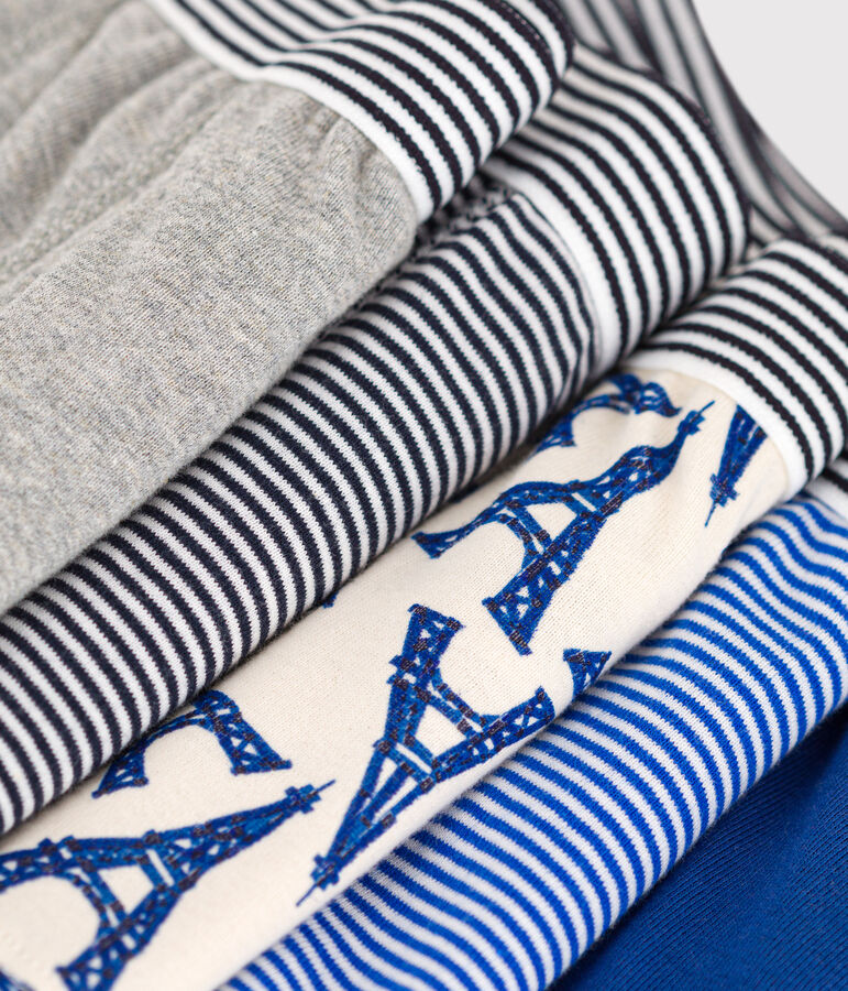 Confezione da 5 boxer bambino in cotone motivo Parigi multicolore