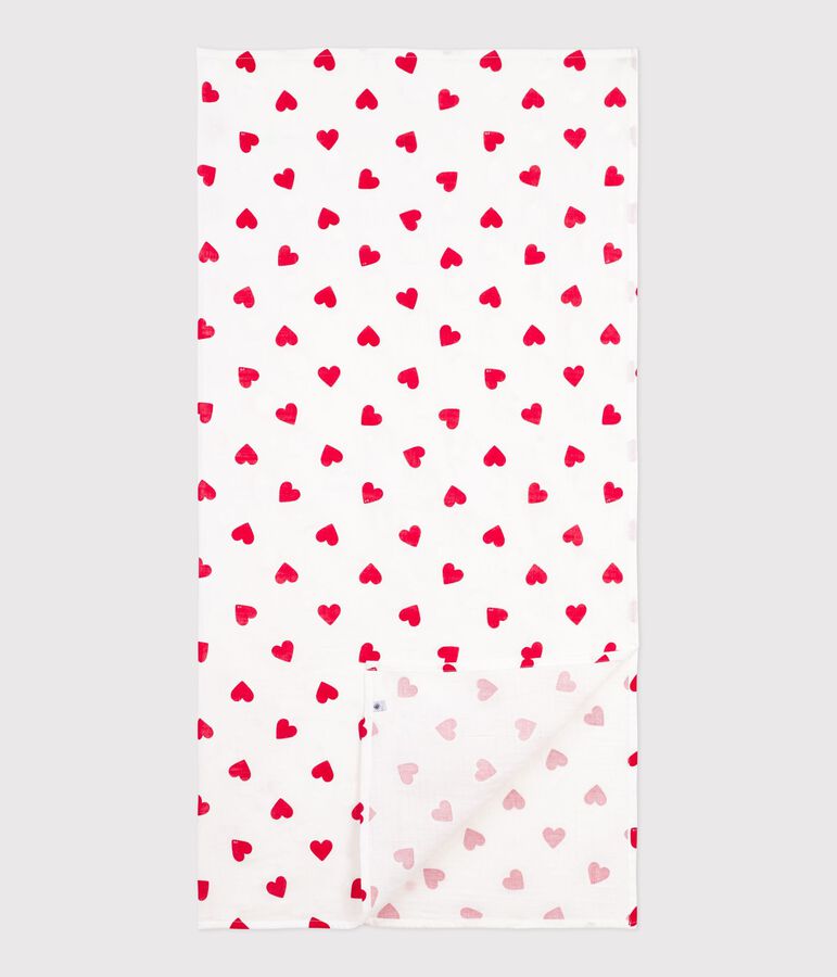 Fascia in cotone con stampa a cuori rossi neonato bianco MARSHMALLOW/rosso TERKUIT