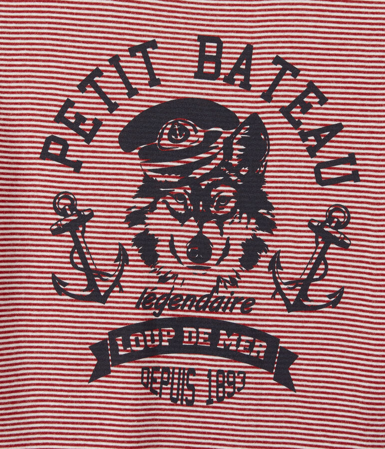 T-shirt bambino millerighe rosso/bianco