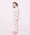 Pigiama bambino fantasia cuori a costine bianco MARSHMALLOW/rosso TERKUIT