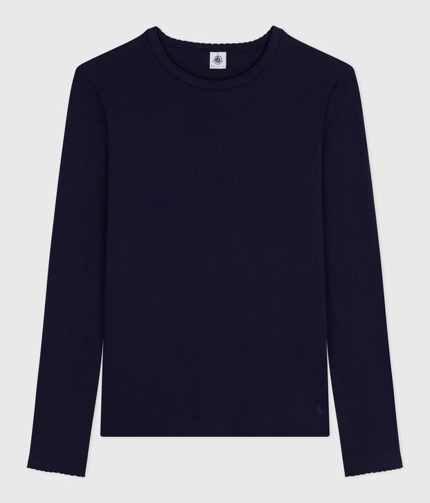 T-shirt L'Iconique a maniche lunghe in cotone con punto cocotte donna SMOKING