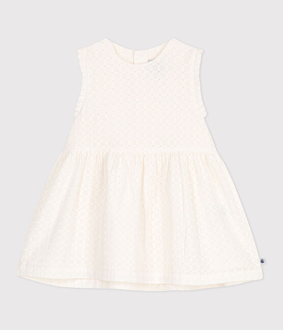 Abito senza maniche in sangallo di cotone bianco neonato bianco MARSHMALLOW
