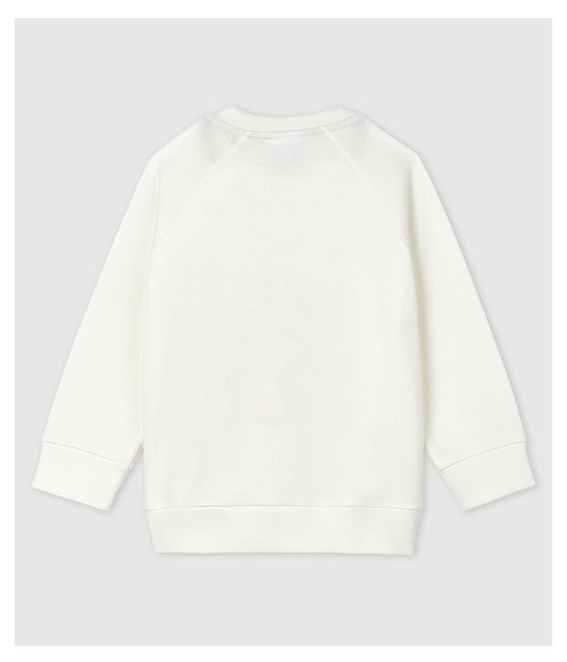 Felpa in cotone beb&egrave;. bianco