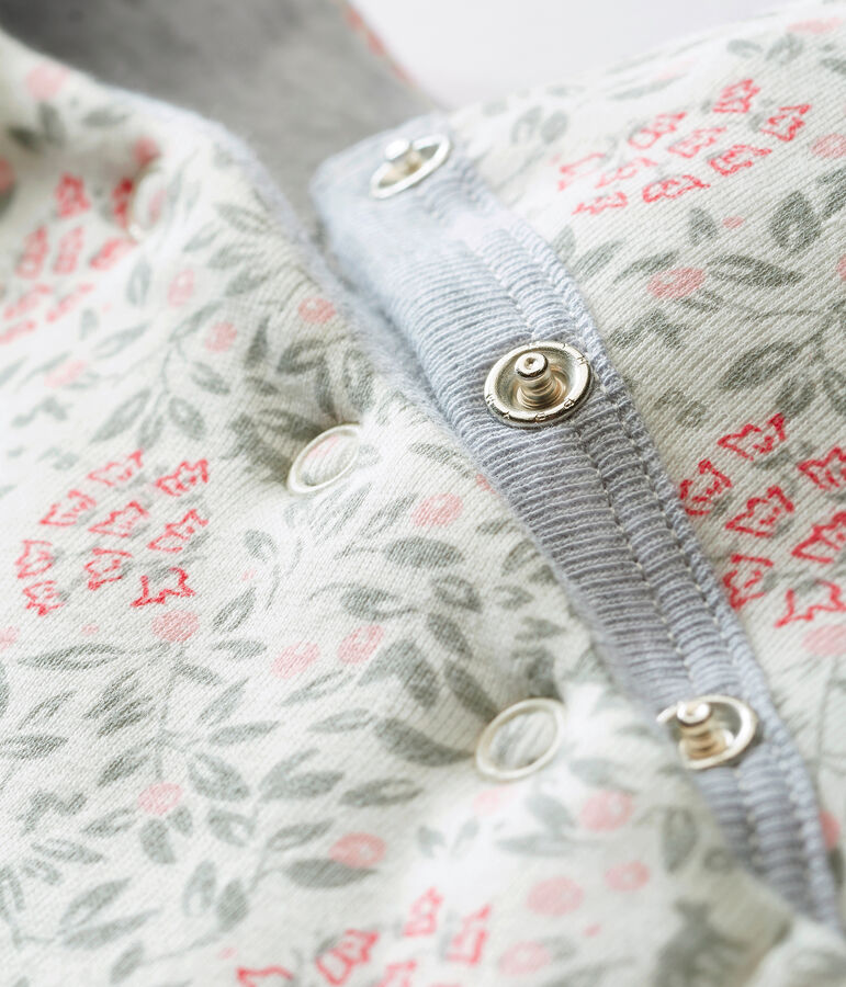 Tutina rivestita e stampata per beb&eacute; femmina bianco/multicolore