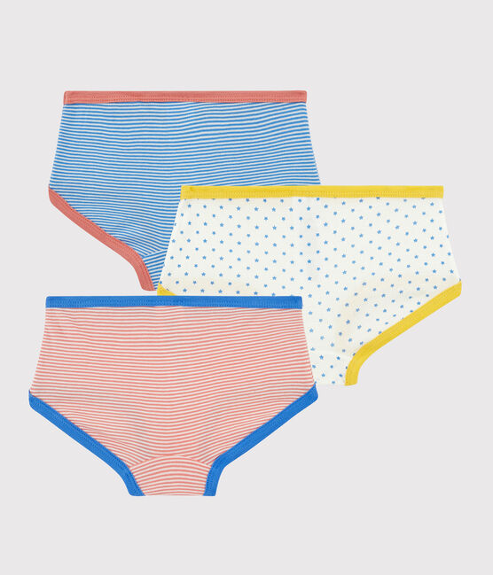 Confezione da 3 slip millerighe bambina in cotone biologico variante 1