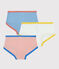 Confezione da 3 slip millerighe bambina in cotone biologico variante 1