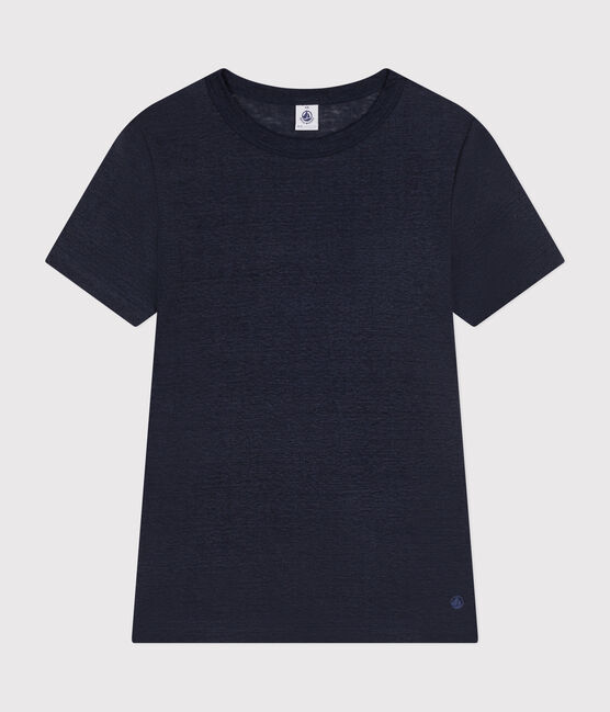 T-shirt L'ICONIQUE in lino da donna blu SMOKING