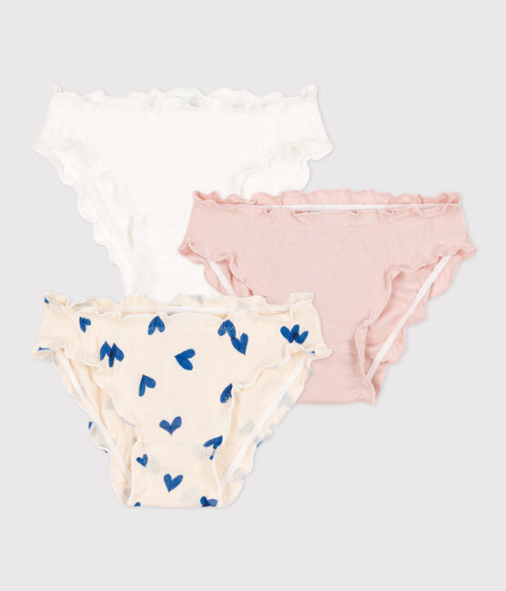 Set di 3 slip bambina in cotone con motivo cuore variante 1