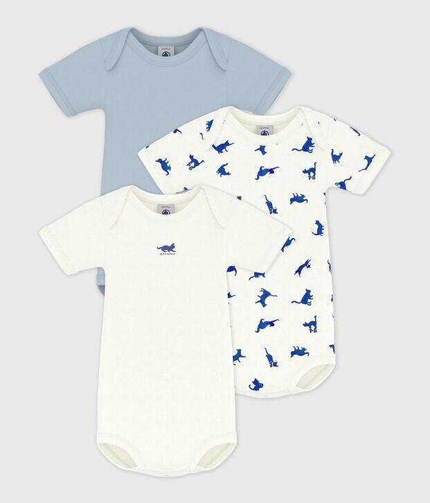 Set di body a maniche corte in cotone con gatti stampati neonato multicolore