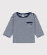 T-shirt bebè a maniche lunghe in jersey fiammato a righe