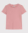 T-shirt LE DROIT girocollo in cotone donna rosa PAPI/beige AVALANCHE