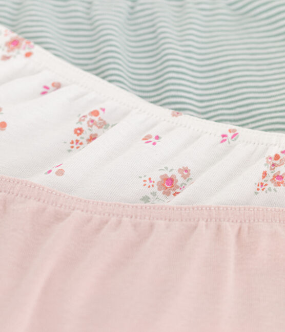 Set di 3 slip shorty a fiori in cotone bambino variante 1