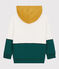 Felpa bambino con cappuccio in molleton bianco MARSHMALLOW/verde PINEDE