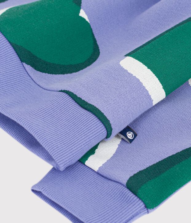 Felpa in cotone con stampa a cuori bambino viola/multicolore