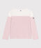 Marinière a maniche lunghe in cotone donna bianco MARSHMALLOW/rosa CHARME