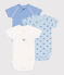 Set da 3 body incrociati a maniche corte in cotone con stampa neonato variante 1