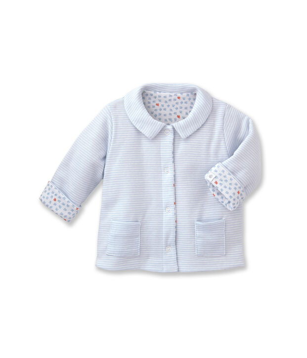 Giacca beb&eacute; unisex imbottita reversibile a millerighe - Vecchia collezione blu/bianco