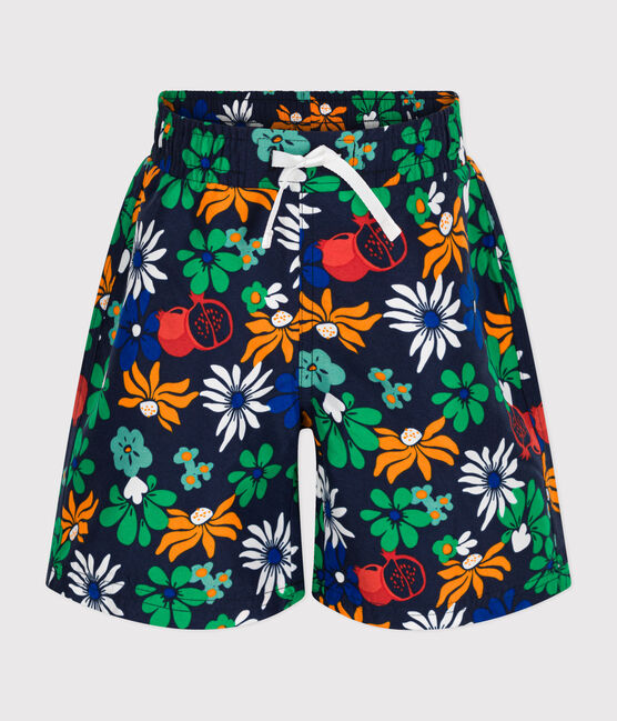 Shorts da mare stampato bambino blu MEDIEVAL/bianco MULTICO