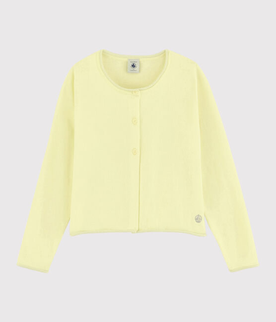 Cardigan tricot in cotone bambina giallo CITRONEL