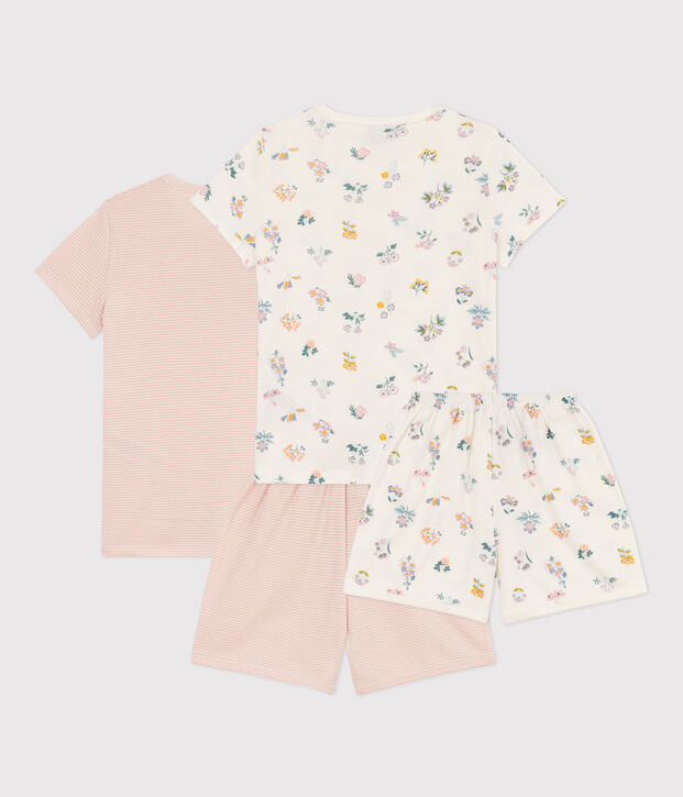 Confezione da 2 pigiami corti a fiori in cotone bambina multicolore