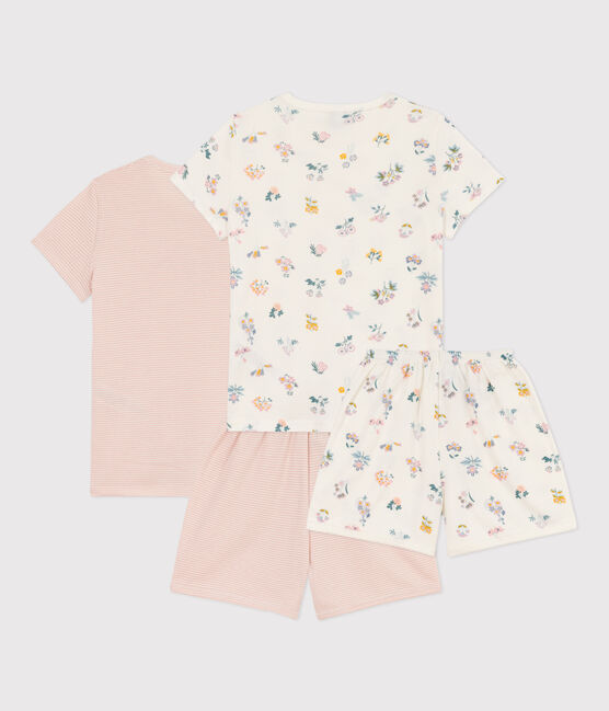 Confezione da 2 pigiami corti a fiori in cotone bambina  variante 1